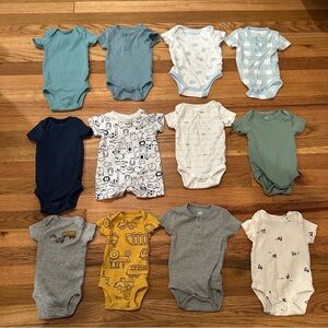Bundle: 12 0-3 month baby onesies